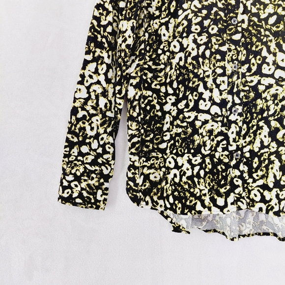 Rock & Republic Animal Cheetah Leopard Print Roll Tab Sleeves Button Down P6199 - Picture 3 of 8